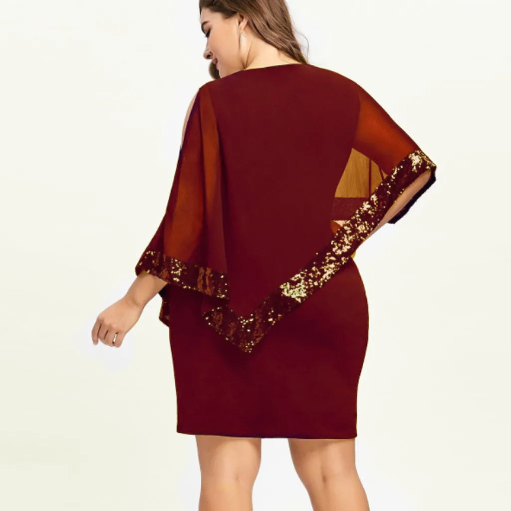 Elegantes Kleid mit Pailletten in Übergröße
