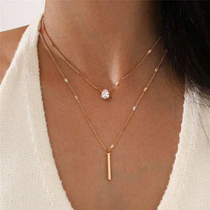 Hals Glitzer | Gold-Anhänger Halskette Set Vintage-Schmuck