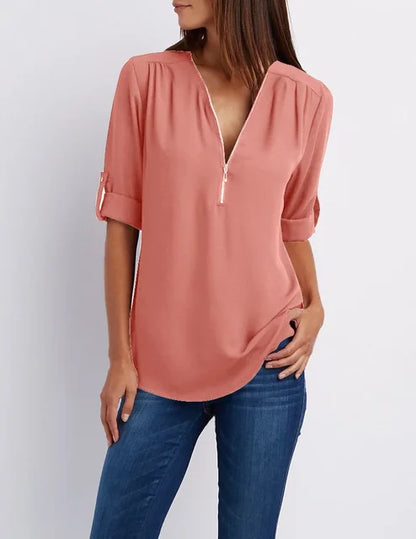 WW | Moderner Top Zip Pullover aus nachhaltiger Baumwolle