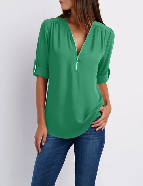 WW | Moderner Top Zip Pullover aus nachhaltiger Baumwolle