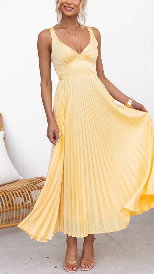 Aby - Sommerliches V-Ausschnitt Maxikleid