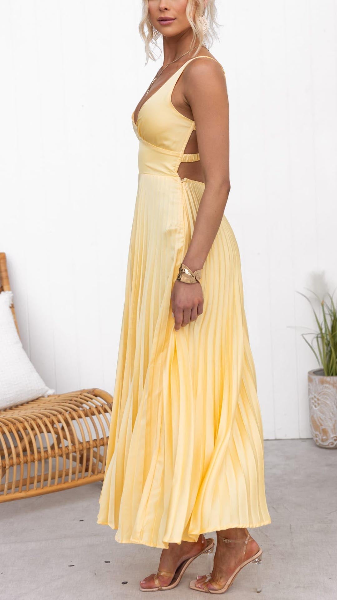 Aby - Sommerliches V-Ausschnitt Maxikleid