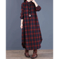 Langärmliges Kariertes Hemdkleid Für Damen | Midi