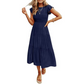 Vintage Sommerkleid Mit Rundhalsausschnitt Für Damen | Midi