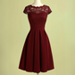 Kylie Vintage Bordeaux Rote Spitzenkleid