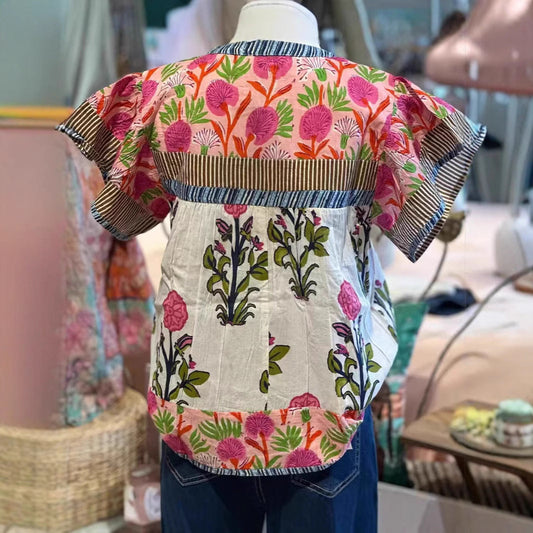 Bestickte Boho Damen Bluse