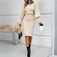 Damen Strick Midikleid Elegant