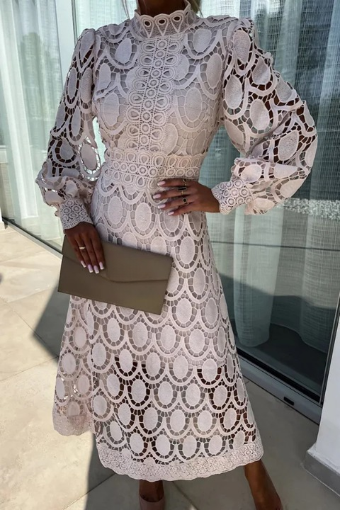 Rollkragenkleid Aus Spitze Für Damen | Midi