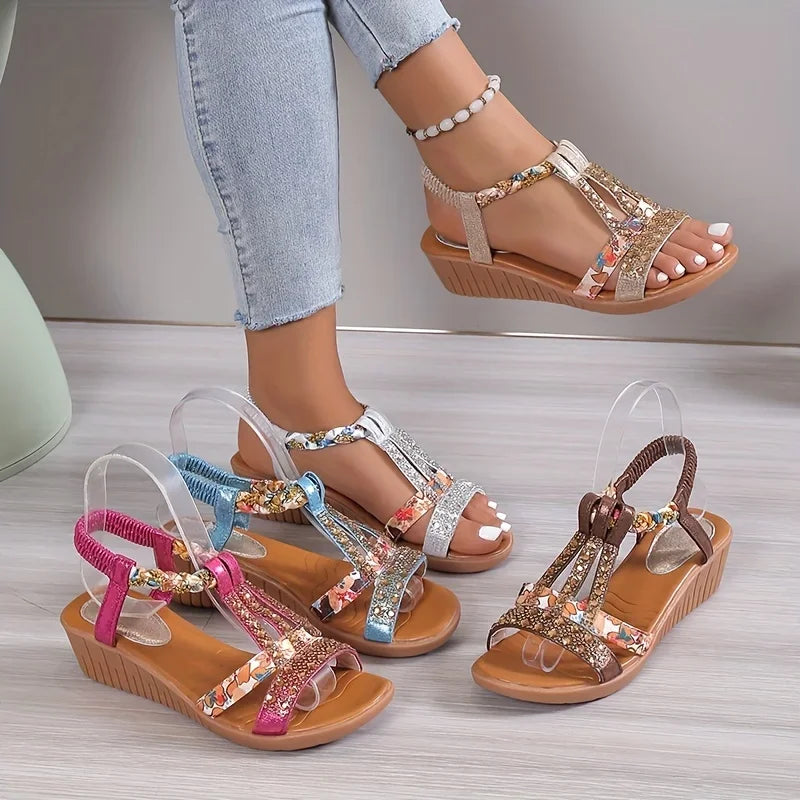 Bequeme Damen Orthopädische Keilsandalen mit weicher Sohle – Marla