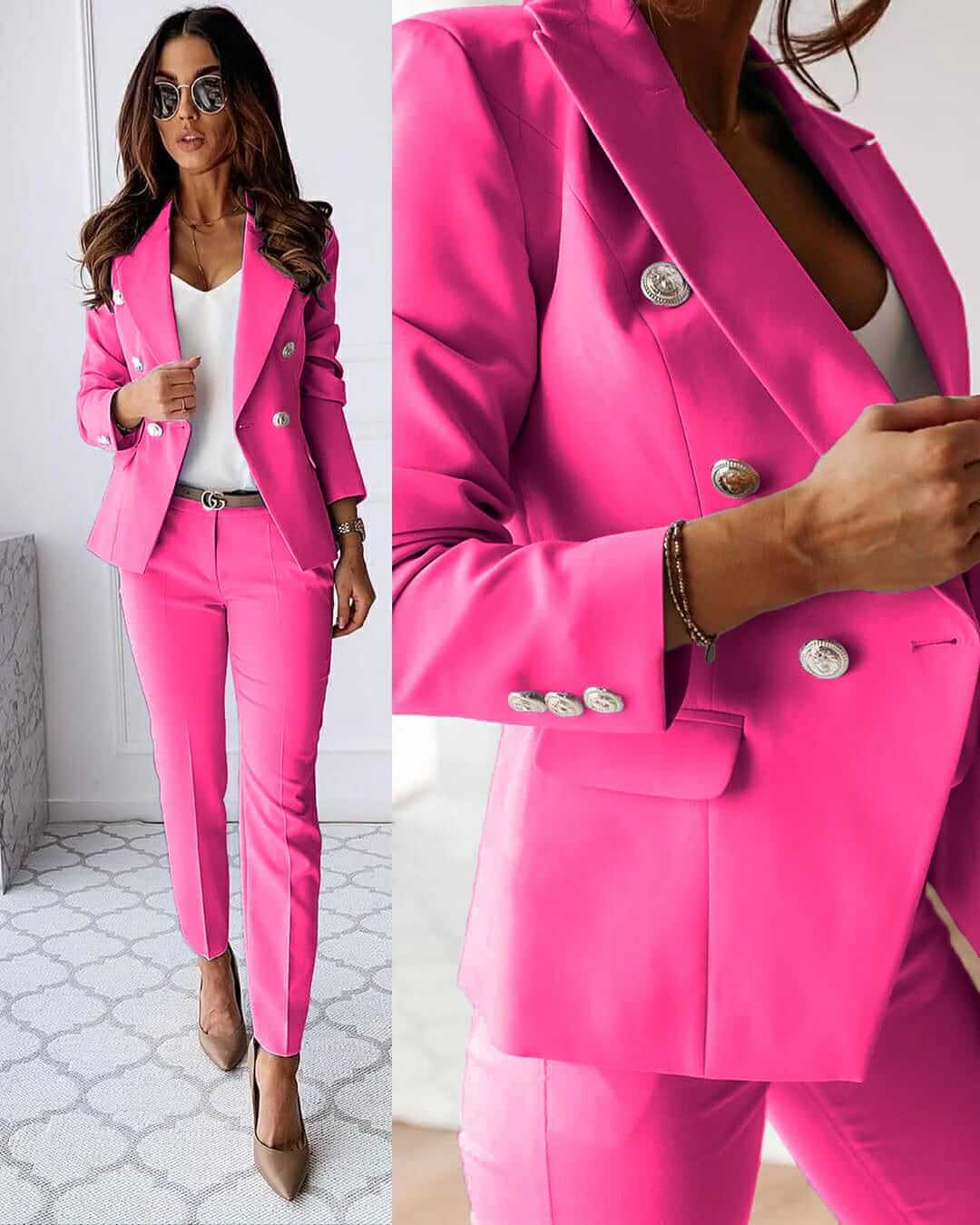 Zweiteiliges Damenanzug-Set mit Blazer und Hose – Celeste
