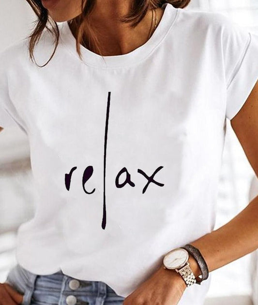 Sommer T Shirt Mit Rundhalsausschnitt Für Damen | Weiß