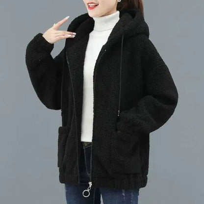 WW | Lässige Herbst Fleece Weste mit Kapuze für Frauen