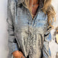 Langarmshirt Mit Pailletten Für Damen | Button Down