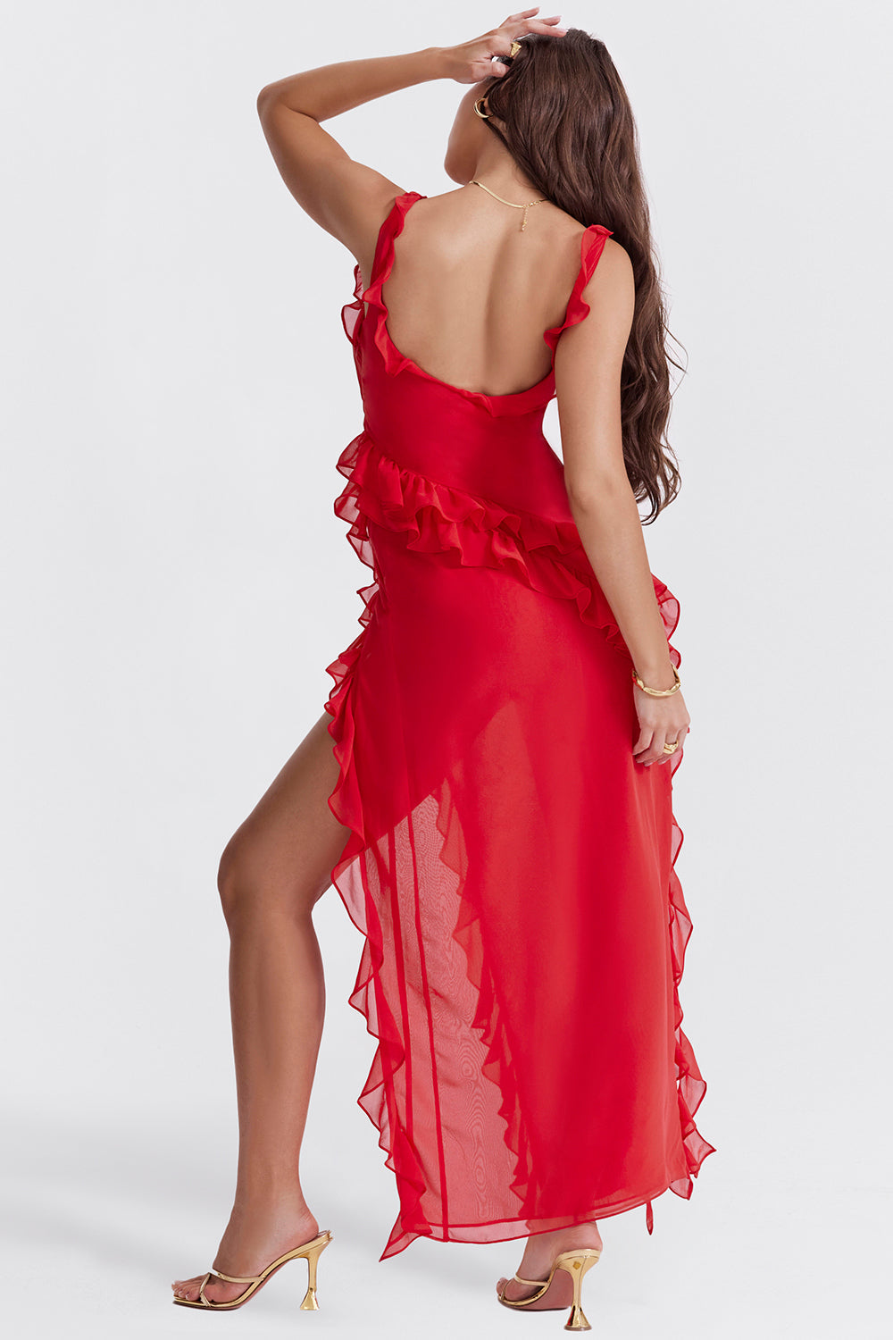 Damen Ärmelloses Maxikleid mit eckigem Ausschnitt für Sommer