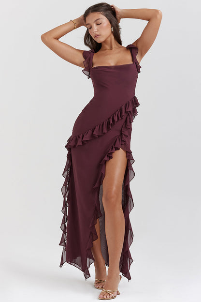 Damen Ärmelloses Maxikleid mit eckigem Ausschnitt für Sommer