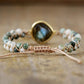 Naturstein geflochtenes Manschetten Armband