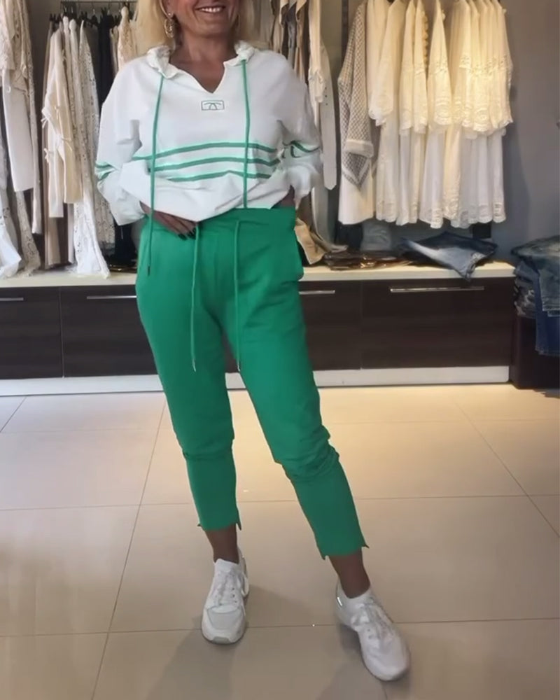 WW | Set aus gestreifter Hose und Kapuzenjacke