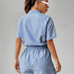 Trendiger Damen Jumpsuit mit kurzen Ärmeln für den Sommer - StreifenFrisch