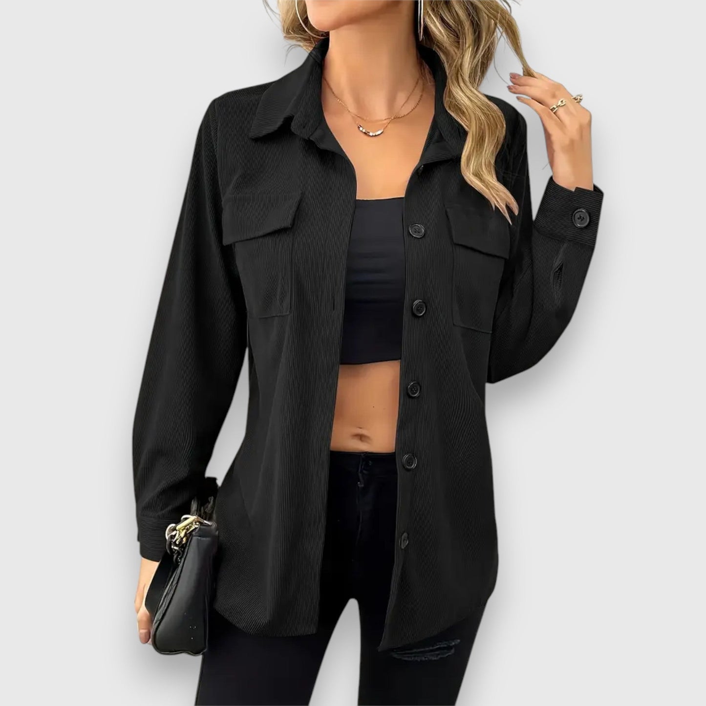 Selina – Hemdjacke im Cord-Look