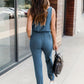 Trendiger Damen Jumpsuit mit Taillenzug für warme Tage - LuftLeicht