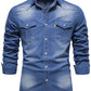 Elastisches Baumwoll-Denim-Hemd für Frühling 2025 - Logan