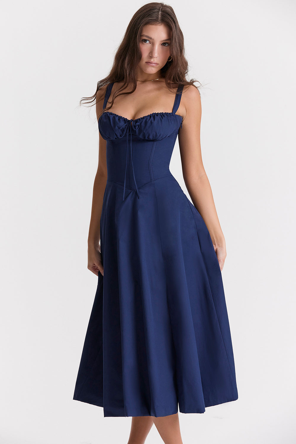 Zipporas - Tailliertes Bustier-Kleid mit modernem Frühlingsblumen-Print für 2025