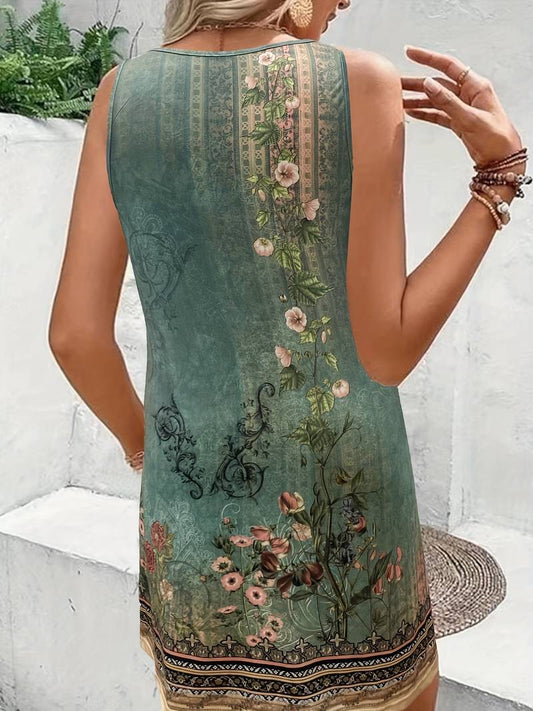 Winona - Sommerliches hellbraunes Kleid mit floralen Akzenten 2025