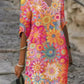 Sommerkleid mit Blumenmuster und V-Ausschnitt - Luna