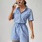 Trendiger Damen Jumpsuit mit kurzen Ärmeln für den Sommer - StreifenFrisch