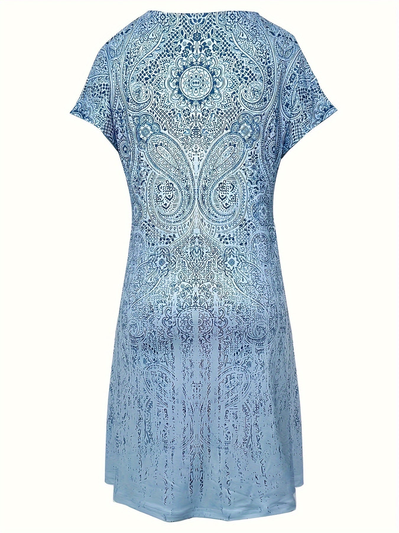 Sommerkleid Mit Rundhalsausschnitt Und Kurzen Ärmeln Für Damen | Mini