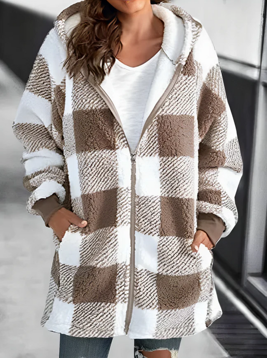 WW | Karo-Hoodie-Jacke Für Frauen
