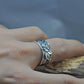 Silberner Lotus-Sutra-Ring