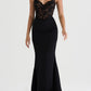 Aloisia | Damen Schwarzes Korsett-Maxikleid