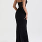 Aloisia | Damen Schwarzes Korsett-Maxikleid