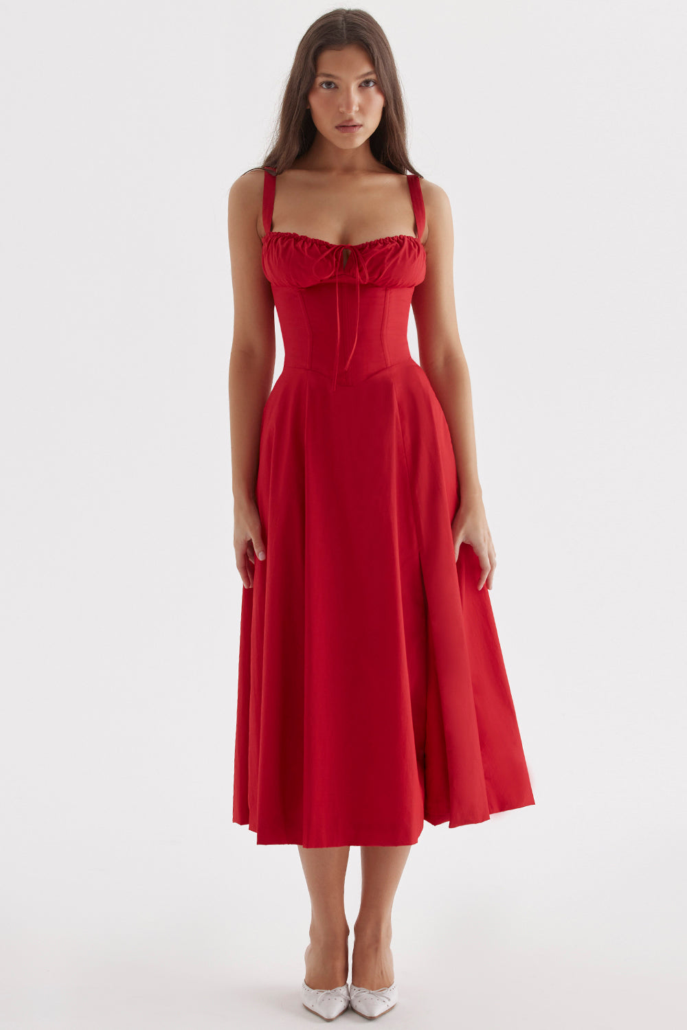 Zipporas - Tailliertes Bustier-Kleid mit modernem Frühlingsblumen-Print für 2025