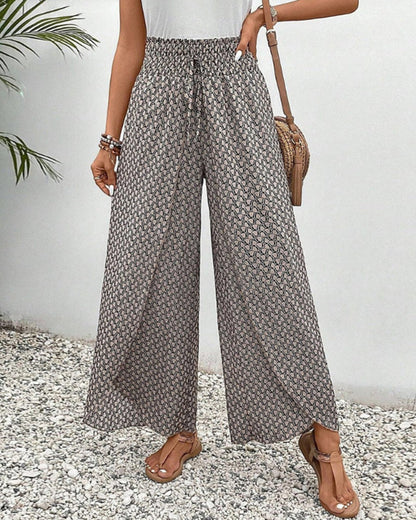 Sommerhose Mit Hoher Taille Für Damen | Geometrischer Druck
