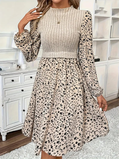 Gestricktes Blumenkleid Für Damen | Mini