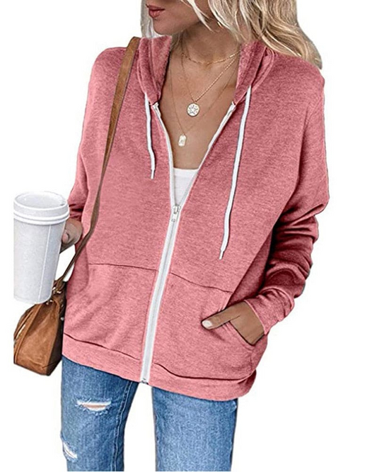 WW | Damen Schwarzer Zip-Kapuzenpulli