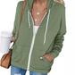 WW | Damen Schwarzer Zip-Kapuzenpulli