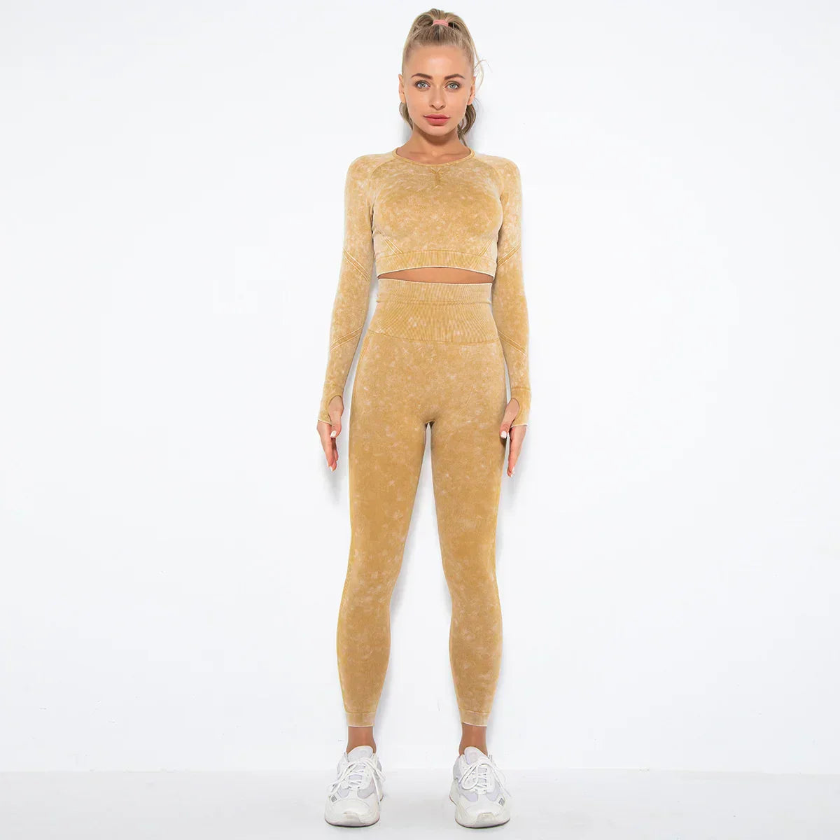 Damen-Yoga-Set für den Sommer 2025 mit Cropped-Top - Nahtlos - Nova