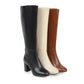 Knielange Damenstiefel mit Absatz - Sienna