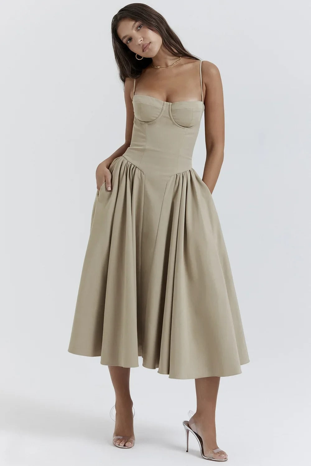Trägerloses Sommerkleid Für Damen | Midi