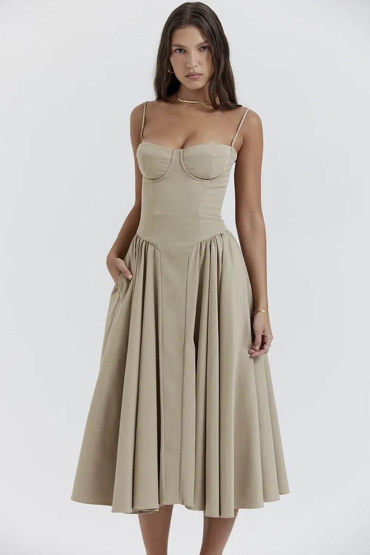 Trägerloses Sommerkleid Für Damen | Midi