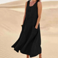 Sommerkleid mit Rundhalsausschnitt für Damen | Midi