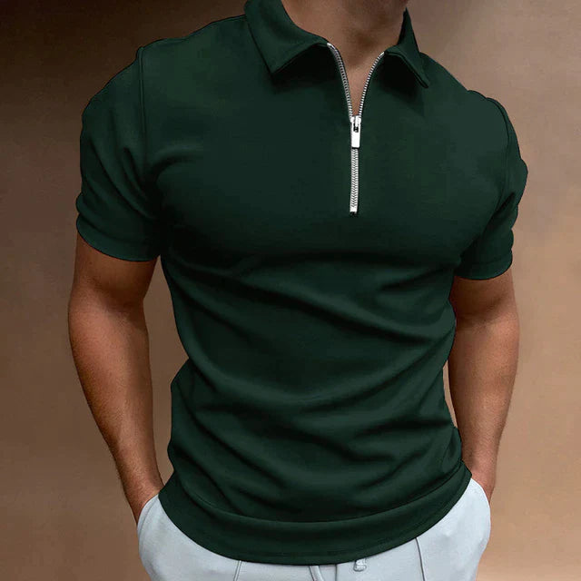 Herrenpolo mit Reißverschluss | Hugo Inspiriertes Design - Frühling 2025 Edition
