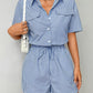 Trendiger Damen Jumpsuit mit kurzen Ärmeln für den Sommer - StreifenFrisch