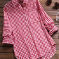 Lässiges Button-Down-Hemd für Damen | Rot