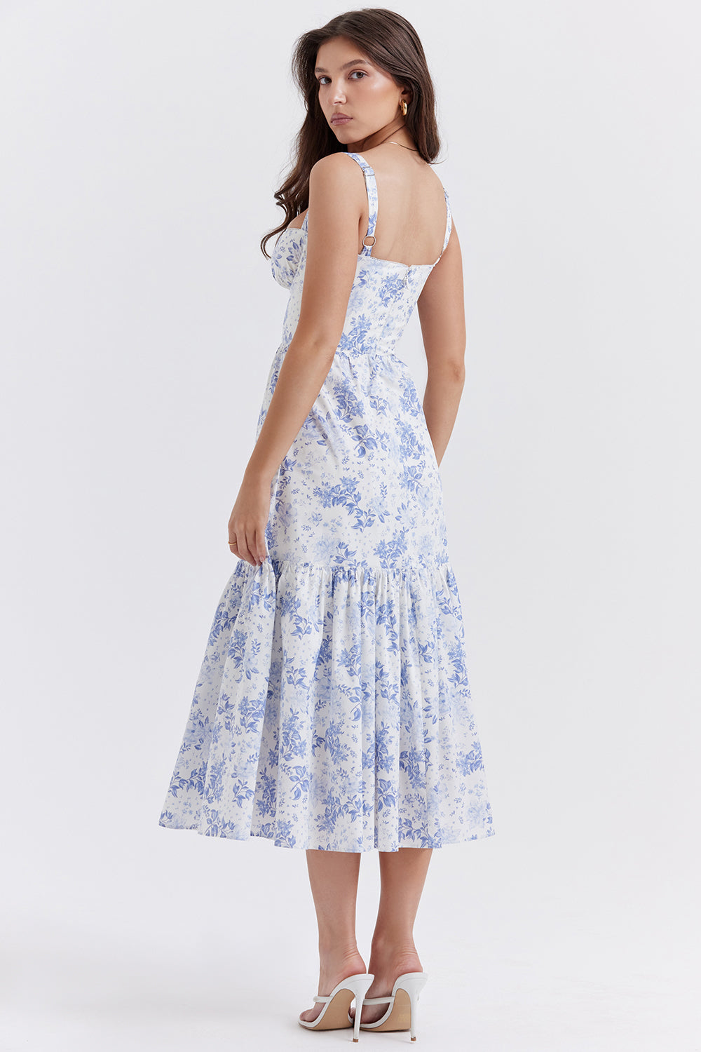 Amalie | Damen Geblümtes Midi-Sommerkleid
