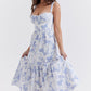 Amalie | Damen Geblümtes Midi-Sommerkleid