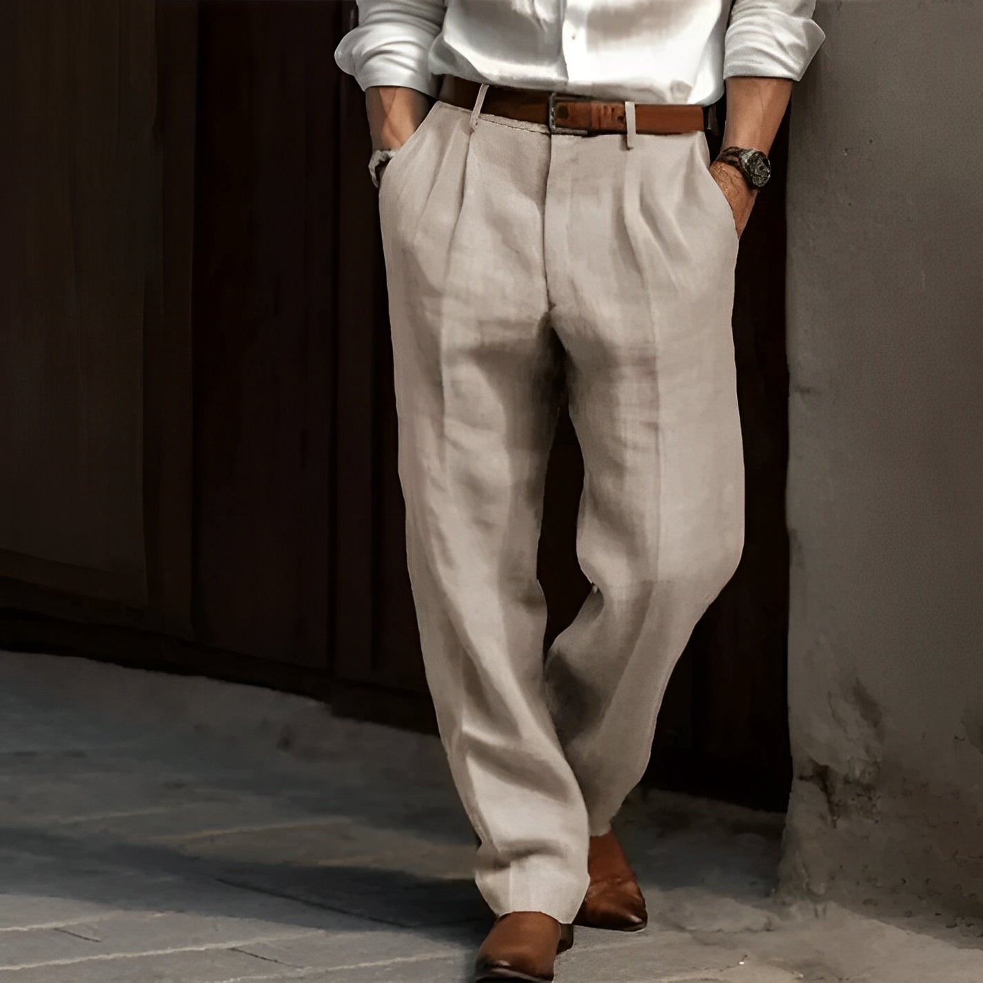 Carlos - Retro-Leinenhose für Herren
